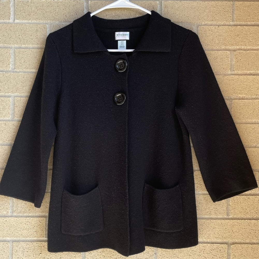 Maternity Motherhood 3/4 Cardigan Sweater Black Medium